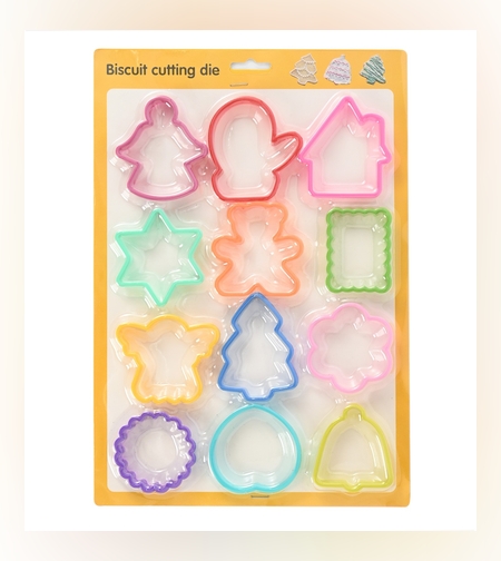 Set 12 forme pentru prajituri Flippy, material polipropilena, diverse forme, pentru orice ocazie,  adancime 1.6 cm, 23.3 x 33.5 x 1.8 cm, multicolor