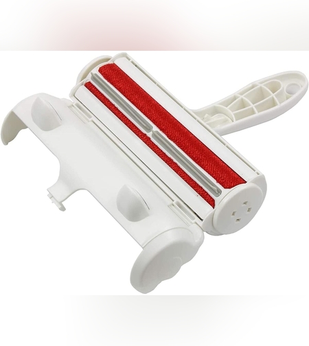 Rola pentru Parul de Animale, Flippy, cu Maner 19x19x6cm, Alb/Rosu