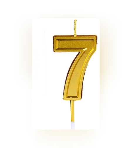 Lumanare pentru Tort Cifra 7, Flippy, 4.8 cm, Aniversare, Aurie