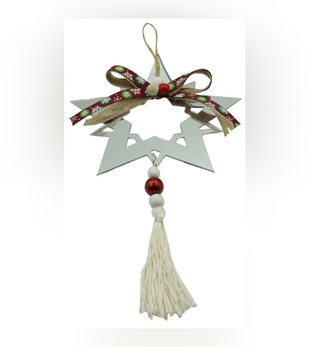 Ornament brad, Flippy, Stea, Argintiu, Lucios, 14*26CM, Acril, Interior/ Exterior