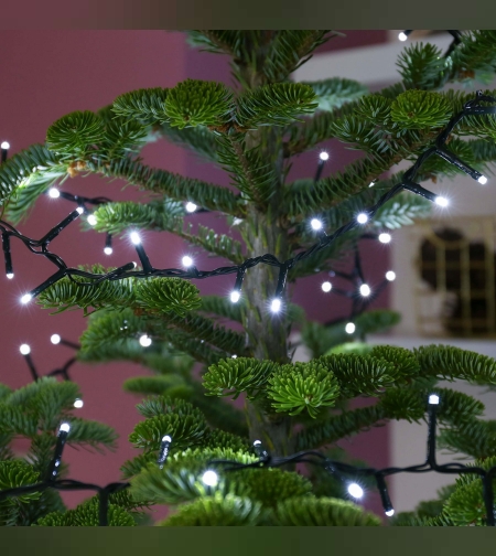 Instalatie de Craciun, Premium Flippy®, Tip Liniara / Sirag, 50 m, 500 LED-uri Mari, Alb Rece