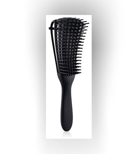 Perie Flexibila, Flippy, pentru Descurcat Par Cret/Umed si Uscat, 8 Brate Mobile, din TPE, 24.5 x 4.5 x 2 cm, Negru