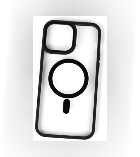 Husa MagSafe pentru Apple iPhone 12/ 12 Pro, Full Cover, Frosted Acrylic Color Big Hole, Magnetica, Incarcare Wireless, Flippy, Negru