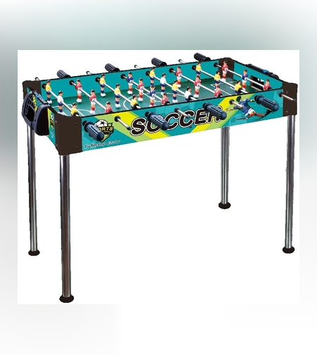 Masa de Fotbal, Flippy, cu Picioare Inalte, 8 Manere, Tablou de Scor, 86 x 62 x 65 cm, din Lemn/Otel si ABS, Albastru