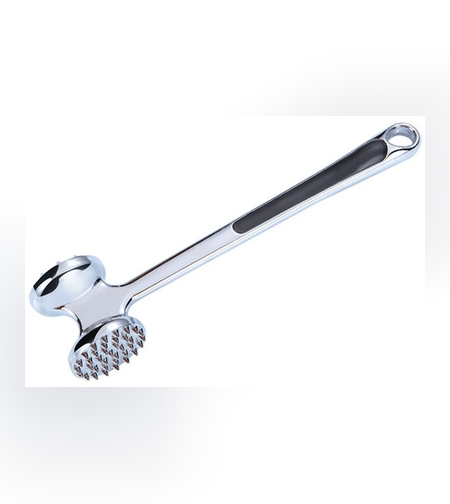 Ciocan pentru snitele si carne Flippy, din aliaj de zinc, maner antialunecare, doua capete, 22 cm, argintiu