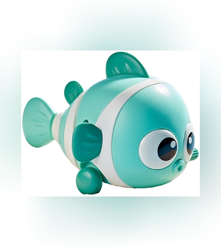 Jucarie mecanica pentru copii Flippy, pestisor haios, cu cheita, distractiv, se taraste, se misca, 11 x 9 x 7.5 cm cm, verde