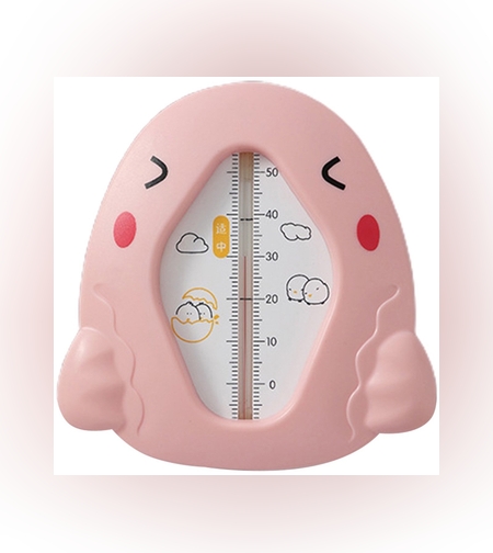 Termometru pentru Baie, Flippy, Plutitor, Rezistent la apa, Multifunctional, Model Gaina, 10.5x10.5x2.5 cm, Roz