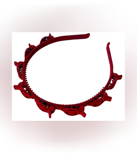 Bentita de Par pentru Femei, Flippy, Agrafa Stil Coreean, Accesoriu pentru Par cu Textura MultiStrat, 13 x 11.5 cm, Rosu