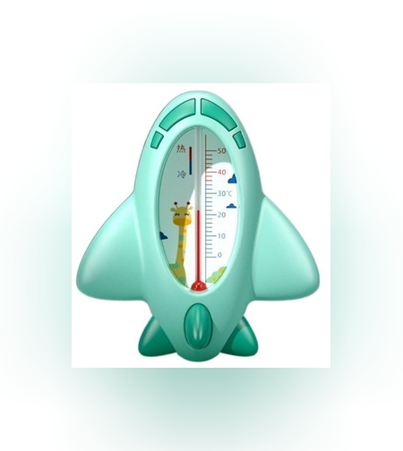 Termometru pentru Baie, Flippy, Plutitor, Rezistent la apa, Multifunctional, Model Avion, 11x10x4 cm, Verde