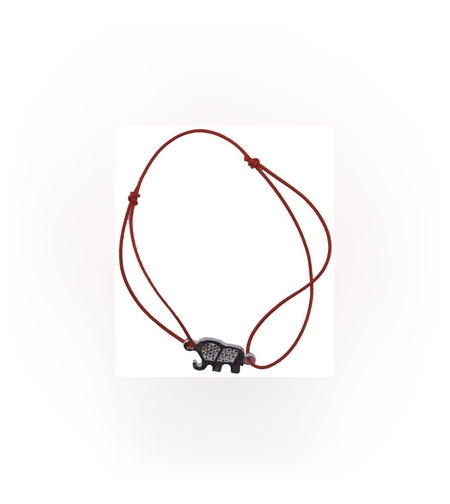 Bratara Snur Reglabil, Argint 925, Elefant Cu Pietre, Jolie Silver, 0.7 g, 1.5 cm x 0.8 cm
