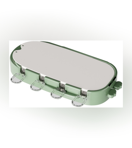 Forma pentru inghetata Flippy, 4 compartimente, forme cu animalute, materialsilicon si ABS, 21 x 12.8 x 3cm, verde