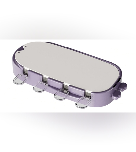 Forma pentru inghetata Flippy, 4 compartimente, forme cu animalute, materialsilicon si ABS, 21 x 12.8 x 3cm, mov