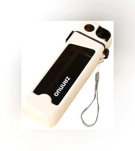 Sticla de Apa pentru Sport, Flippy, 350 ml, cu Pai si Capac, 23x7x4.4 cm, Buton de Blocare, din PC, Alb