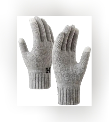 Manusi de Barbat, Flippy, Model H, Functie Touchscreen (ecran tactil), Material Acril Tricotat, Manseta Elastica, Interior Catifelat, Marime Universala, Gri Deschis