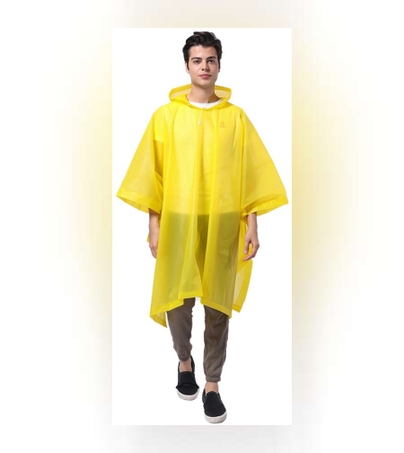Pelerina de Ploaie, Flippy, pentru Adulti, EVA, Tip Poncho, Impermeabila, Rezistenta la Vant, Capse Laterale, 160 g, Galben