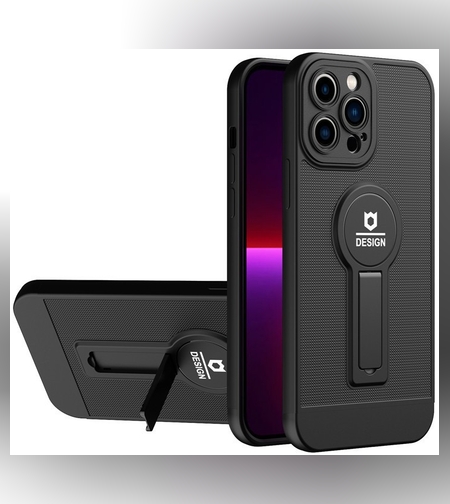 Husa Armor Design cu Stand pentru Samsung S21 FE Negru, Suport Auto Magnetic, Protectie Antisoc, Flippy