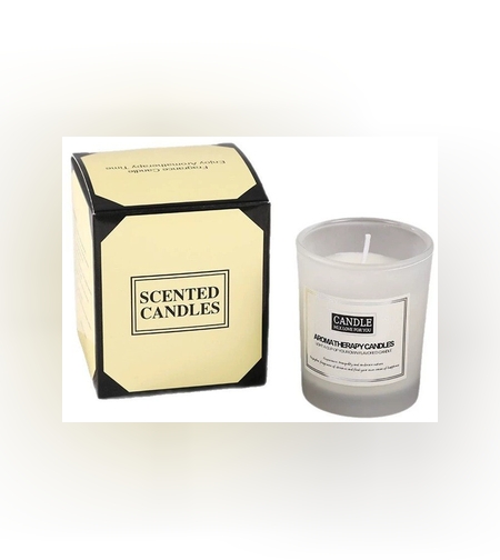 Lumanare Parfumata, Flippy, Model Borcan Translucid, 6.2 x 5.2 cm, Aroma de Frezie si Pere, Alb