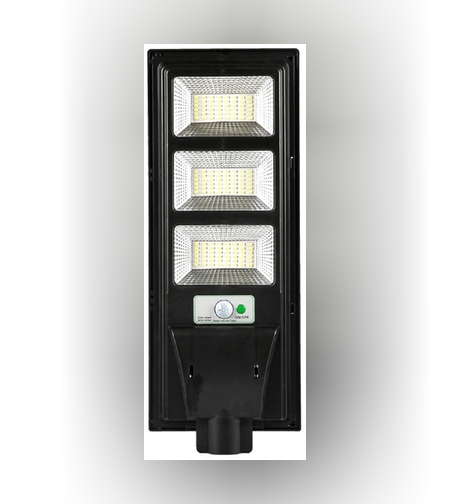 Lampa solara stradala Flippy, cu telecomanda, senzor de miscare si lumina, suport prindere, 144 LED-uri, IP65, ABS, 8AH, 150W, temperatura culoare 6500K, 49.5x18.8x5 cm, F6006-150w, autonomie 10-12 ore, negru