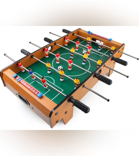 Masa de Fotbal cu Teren si 18 Jucatori Flippy, 6 Manere, cu Tablou pentru Scor, din Metal, Lemn si ABS, 69 x 36.5 x 23 cm, cu Picioruse, pentru copii/adulti