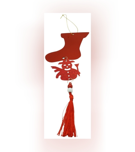 Ornament brad, Flippy, Gheata, Om de zapada, Rosu, Lucios, 10*28CM, Acril, Interior/ Exterior