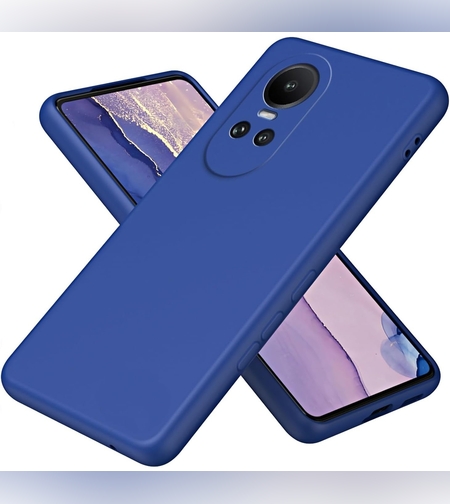 Husa de Protectie, Flippy, pentru Oppo Reno 10 Pro 5G, Liquid Silicone, cu Microfibra pe Interior, Protectie Antisoc, Compatibil Incarcare Wireless, Albastru