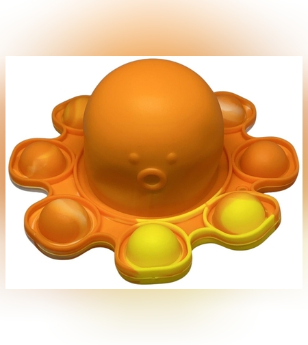 Jucarie antistres din silicon, Pop It Now and Flip It, Caracatita reversibila, 20x10 cm, Model 3, Multicolor