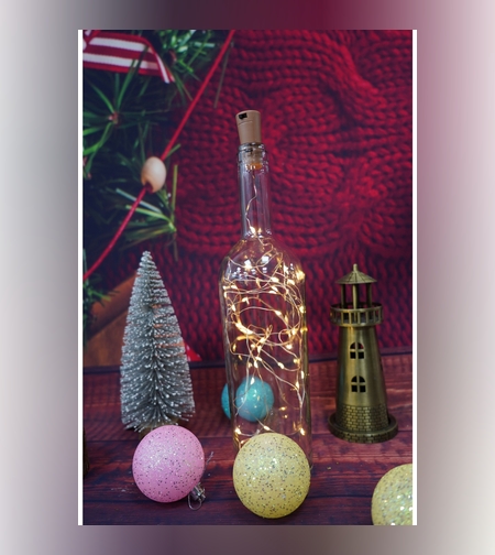 Instalatie Craciun, Liniara, 3 metri, Baterii, 30 LED-uri, Alb Cald, Fir Cupru, Interior/Exterior, Flippy