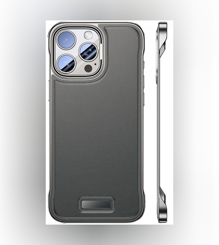 Husa pentru iPhone 15, husa de protectie pentru telefon, Flippy, Design Modern fara margini, din Piele PU,  Subtire, Gri