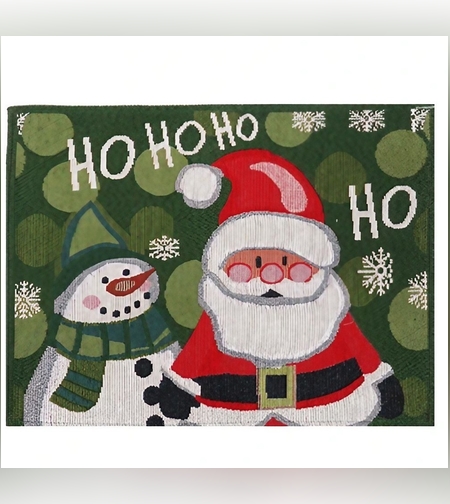 Servet de Masa, Flippy, Model Mos Craciun, Scris HoHoHo, Tematica Craciun, Prosop pentru Masa, Bumbac si Fibre Sintetice, 43x33 cm, Verde