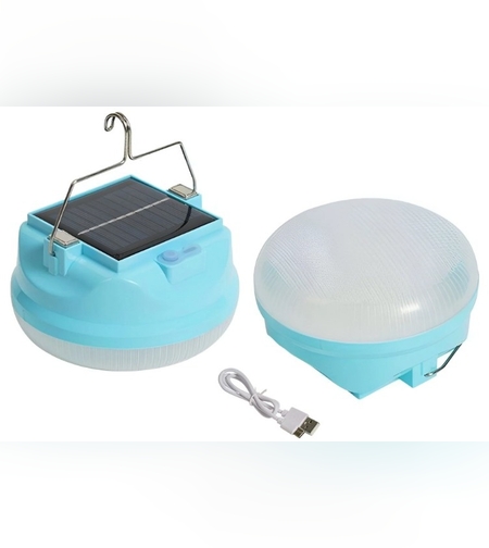 Lama Solara, Flippy, 2in1, Incarcare Solara/USB, LED, din Plastic, 3 Trepte de Intensitate, 100 W, 5V, 13 x 13 x 7 cm, Albastru
