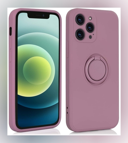 Husa protectie Flippy compatibila cu Apple iPhone 7/8/SE 2020 Liquid Silicone Ring cu suport rotativ Mov