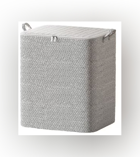 Cutie de Depozitare cu Fermoar, Flippy, Pliabila, Maner Ranforsat, Fermoar Rezistent, pentru Haine, Paturi, Plapumi, Perne, Lenjerii de Pat, Jucarii, 61x50x71 cm, 210 Litri, Gri