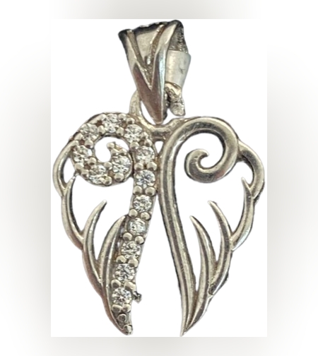 Pandantiv, Jolie Silver, Argint 925, Model 2 Aripi cu Zirconii, 19 x 16 mm, 1.8 g