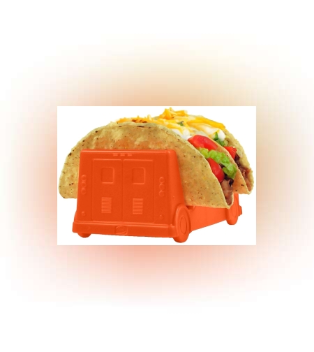 Suport pentru Taco, Flippy, Model Autobuz, 14 x 7.5 x 6.5 cm, din PP, Portocaliu