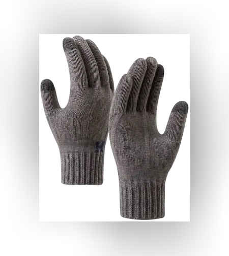 Manusi de Barbat, Flippy, Model H, Functie Touchscreen (ecran tactil), Material Acril Tricotat, Manseta Elastica, Interior Catifelat, Marime Universala, Gri Inchis