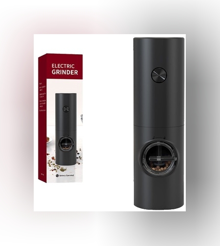 Rasnita Electrica pentru Cafea si Condimente, Flippy, Cutit de Macinare din Otel Inoxidabil, Incarcare cu Baterii, Optiuni Diferite de Macinare, Usor de Manevrat, 18x5.5cm, Negru