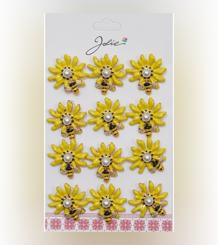 Set 12 Brose Martisor Albina pe Floare Galbena