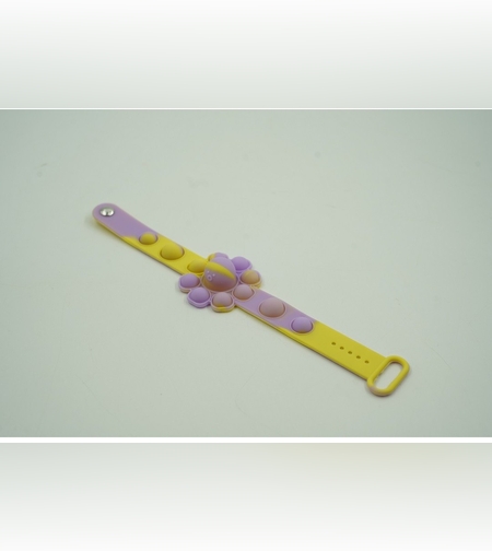 Jucarie antistres din silicon, Bratara caracatita reversibila, Multicolor/Galben