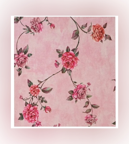 Rola Autoadeziva pentru Perete, Flippy, din Panza, 10 m, Rezistenta la Umezeala, 2.5 mm Grosime, Model Trandafiri, Roz