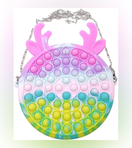 Jucarie antistres din silicon Flippy, Pop it Now and Flip It ,Geanta ,Multicolor