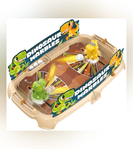 Joc de Masa Interactiv Dino Marbles pentru Copii, Flippy, 4 Mingi, Tabela Scor, 40.7x27x14 cm, Maro