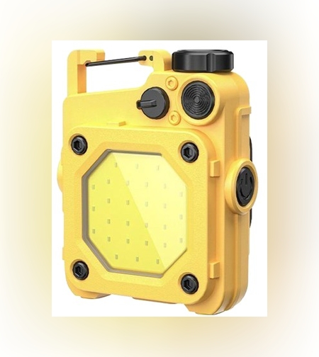 Lanterna Mini de Buzunar Tip Breloc, Flippy, Incarcare prin USB Type C, Multifunctionala, pentru Exterior, Camping, Alpinism, Ciclism, Mini Lanterna Elvis, 6.1 x 5 x 2.5 cm, Lumina Puternica, Culoare Galben