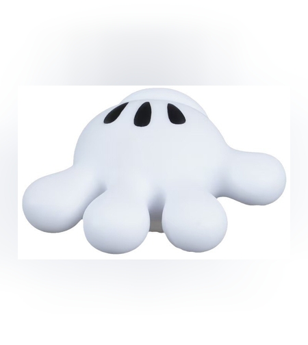 Suport de Baie, Flippy, Multifunctional, pentru Periute/Cabluri, din PVC, cu Ventuza, Model Manusa Mickey Mouse, 7 x 6.5 cm, Alb