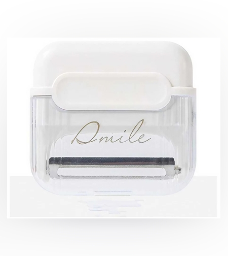 Decojitor/Curatator manual de legume si fructe, Flippy, portabil, cu magnet, doua lame, Inox, Alb, 6.7x6x1.6 cm