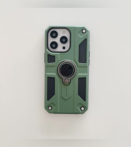 Husa protectie Flippy compatibila cu Apple iPhone 13 Pro Max Defender Model 5 cu suport prindere inel,Verde