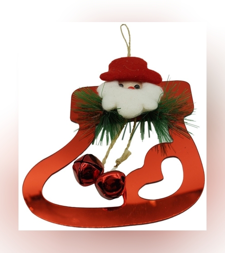 Ornament brad, Flippy, Gheata cu clopotei, Rosu, Lucios, 15*20CM, Acril, Interior/ Exterior