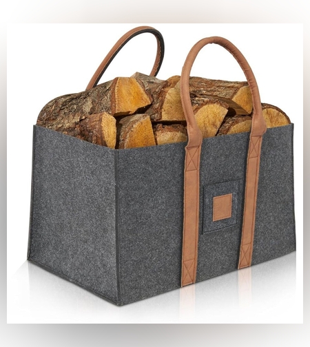 Cos Multifunctional pentru Rufe, Cos Depozitare, Flippy, Gri Inchis, 50x34x32, Geanta Durabila pentru Lemne si Accesorii