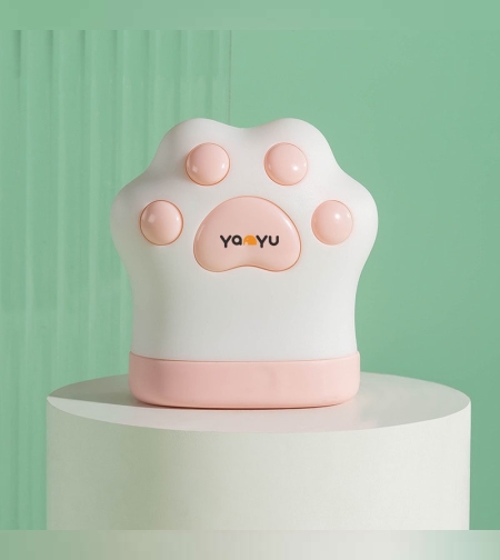 Ruleta Portabila, Flippy, Ruleta mini pentru Copii, Model Labuta de Pisica, cu Prindere, pentru Masurat Diametrul, 5.5 x 6.5 cm, Banda 1.5m, Roz