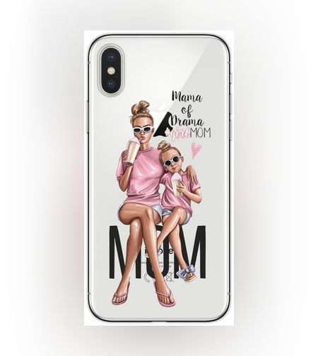 Husa protectie,Flippy, compatibila cu Apple iPhone 12 Glass print Mama of Drama Multicolor