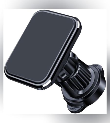 Suport Auto pentru Telefon, Flippy, MagSafe, cu Magnet, Prindere Grila de Ventilatie, Detalii Fine, Rotativ 360 de Grade, Plastic Magnet Silicon, 5.1x3.9 cm, Negru